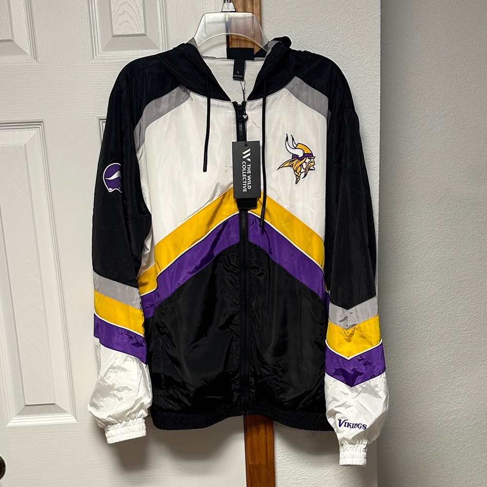 Minnesota Vikings Black, Purple & Gold Hooded Windbreaker - The Wild Collective